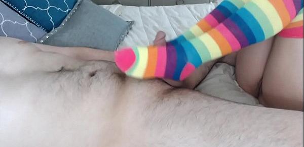  Footjob Socks Catherine Grey